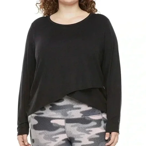 Xersion Quick-Dri Long Sleeve Crisscross Athletic Top Size XXL Berry Purple - Picture 8 of 9